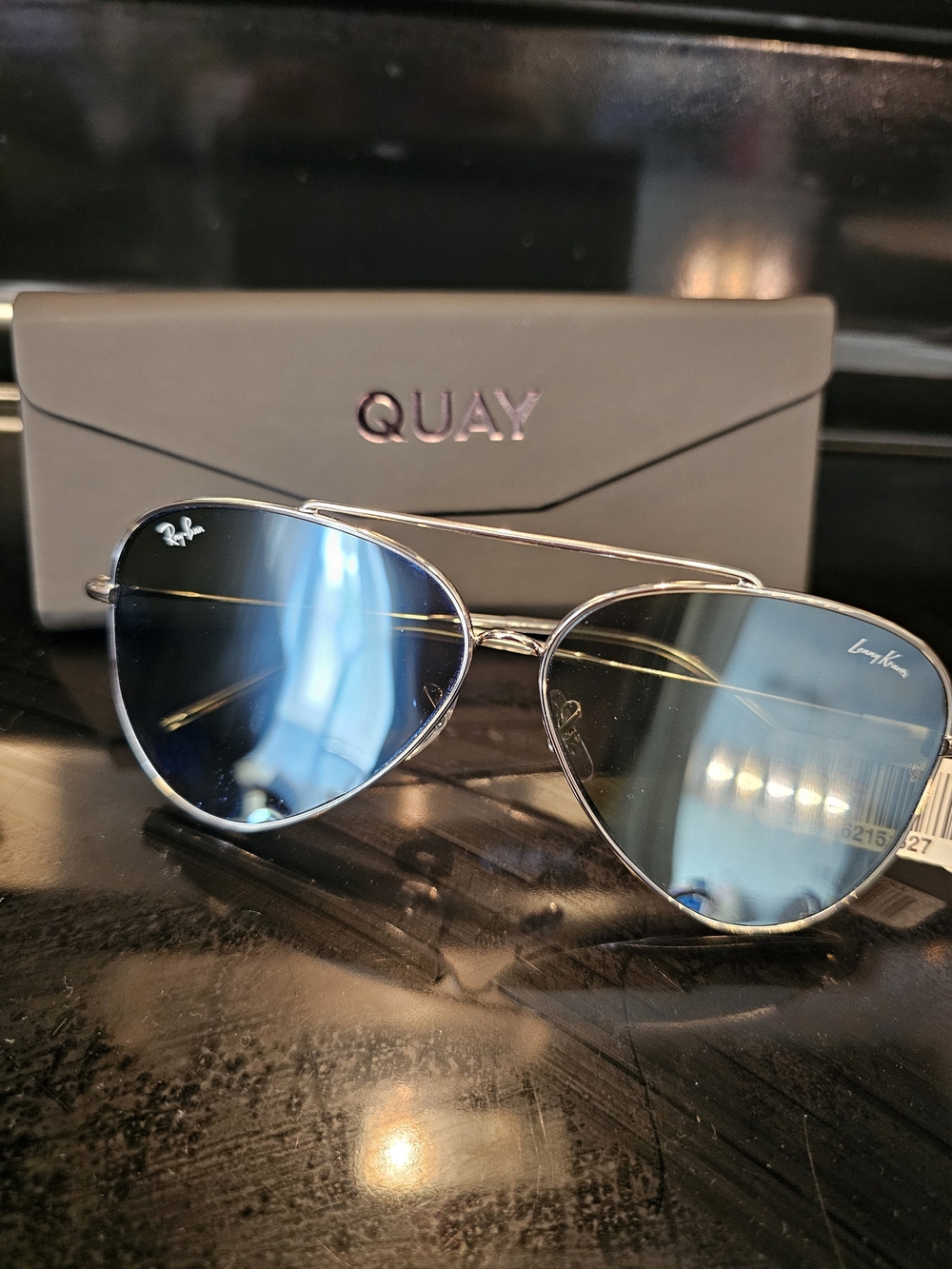 NWT Ray-Ban LENNY KRAVITZ Aviator Sunglasses in Blue Mirror Lenses